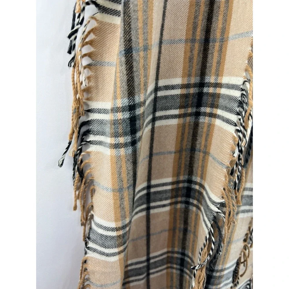 Cashmink by V. Fraas Scarf Brown Plaid Check‎ Scarf Made in Germany